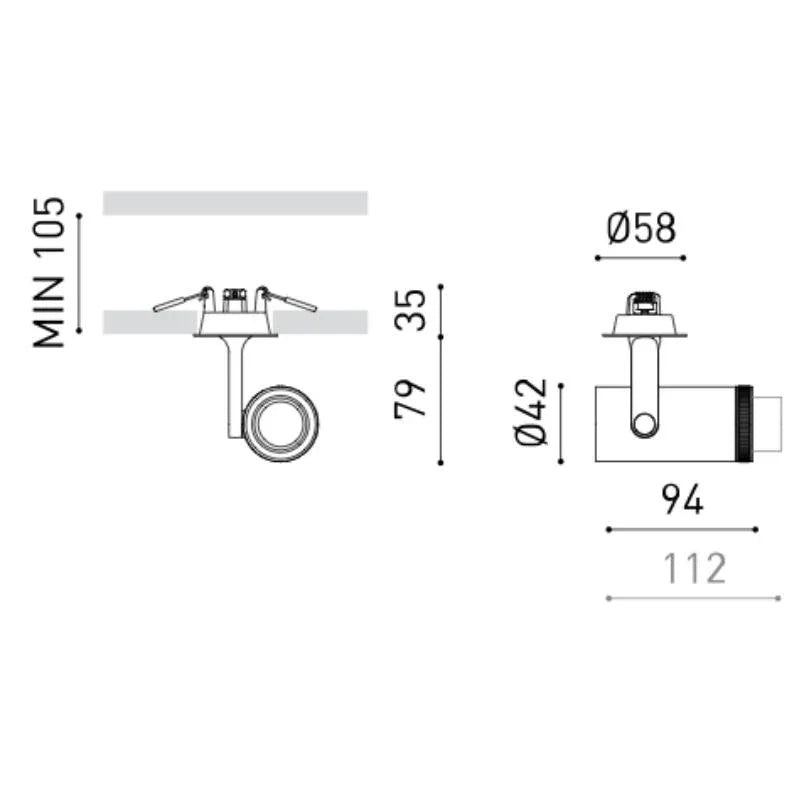 Arkoslight Plus Mini Recessed Spotlight | All Square Lighting