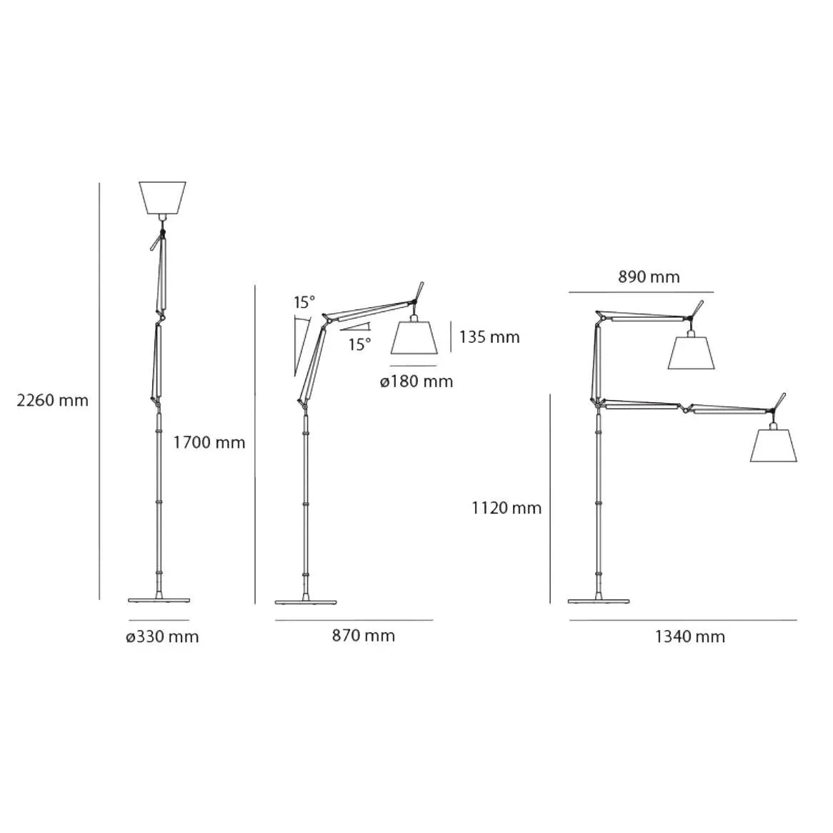 Artemide Tolomeo Basculante Floor Lamp | All Square Lighting