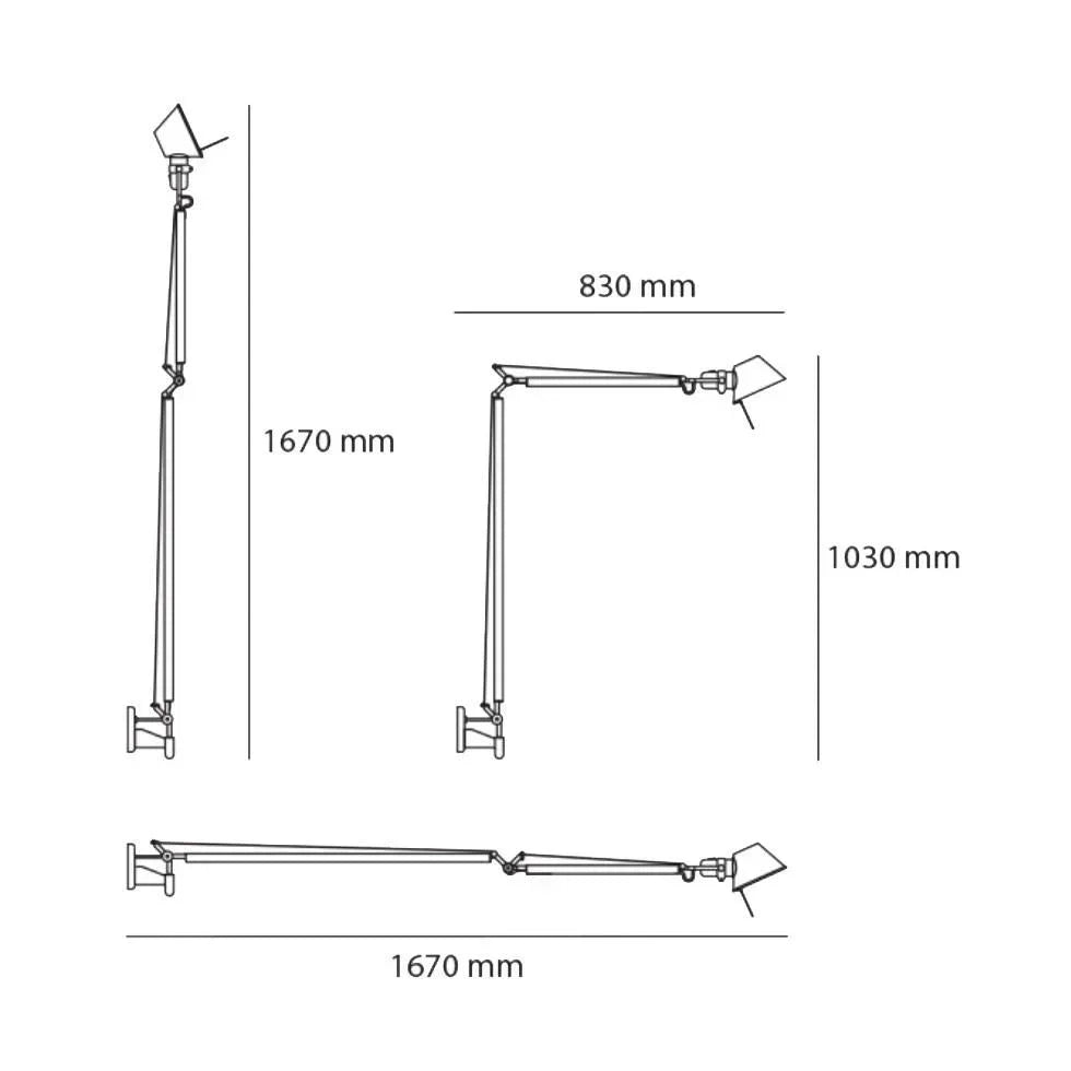 Artemide Tolomeo Braccio LED Wall Light | All Square Lighting