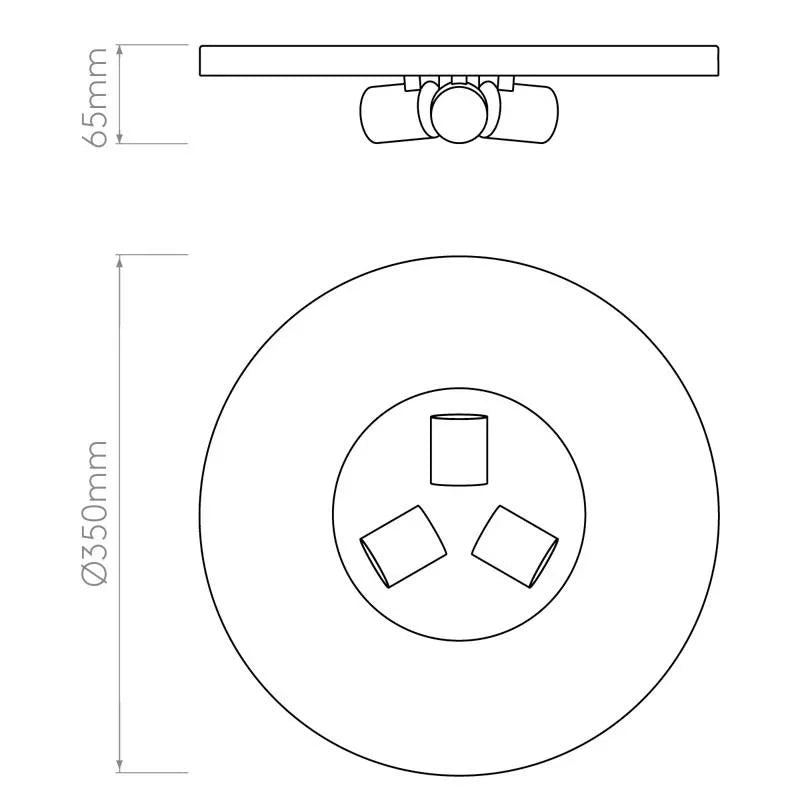 Astro Lighting 3-Way Plate Ceiling Light | All Square Lighting