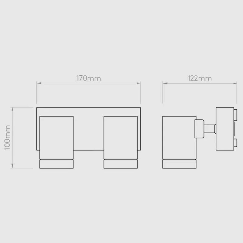 Astro Lighting Bayville Twin Spot Wall Light | All Square Lighting
