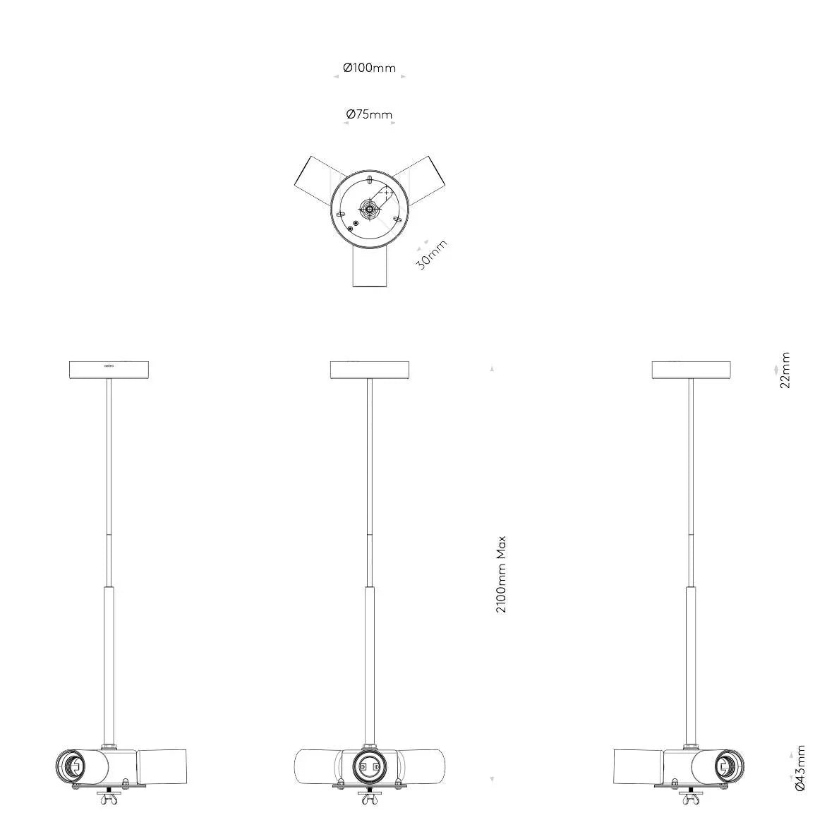 Astro Lighting Cambria Pendant Light | All Square Lighting