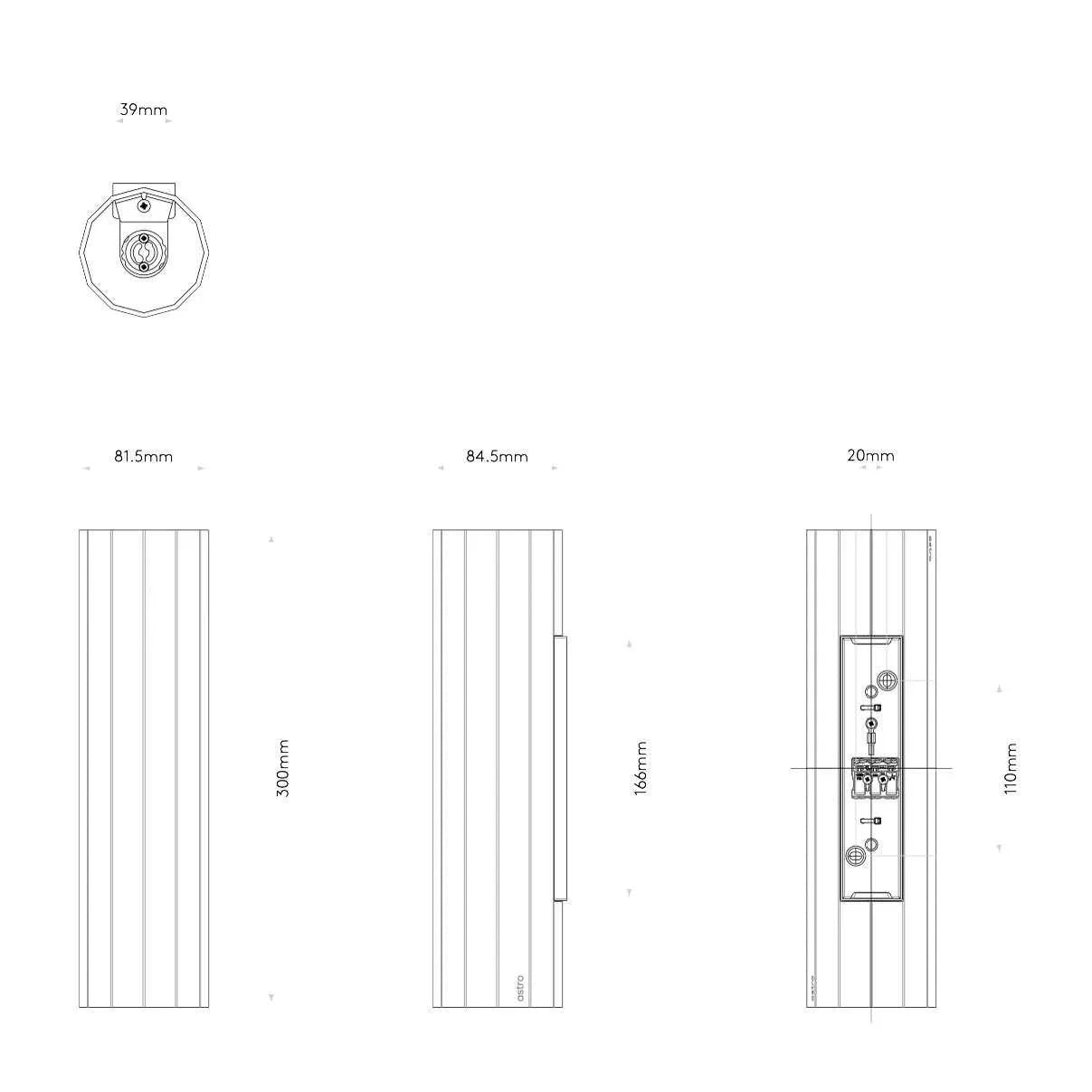 Astro Lighting Hashira 300 Wall Light | All Square Lighting
