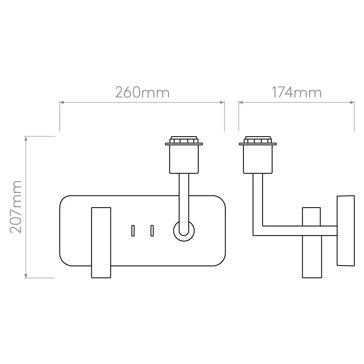 Astro Lighting Side By Side Grande USB Wall Light | All Square Lighting