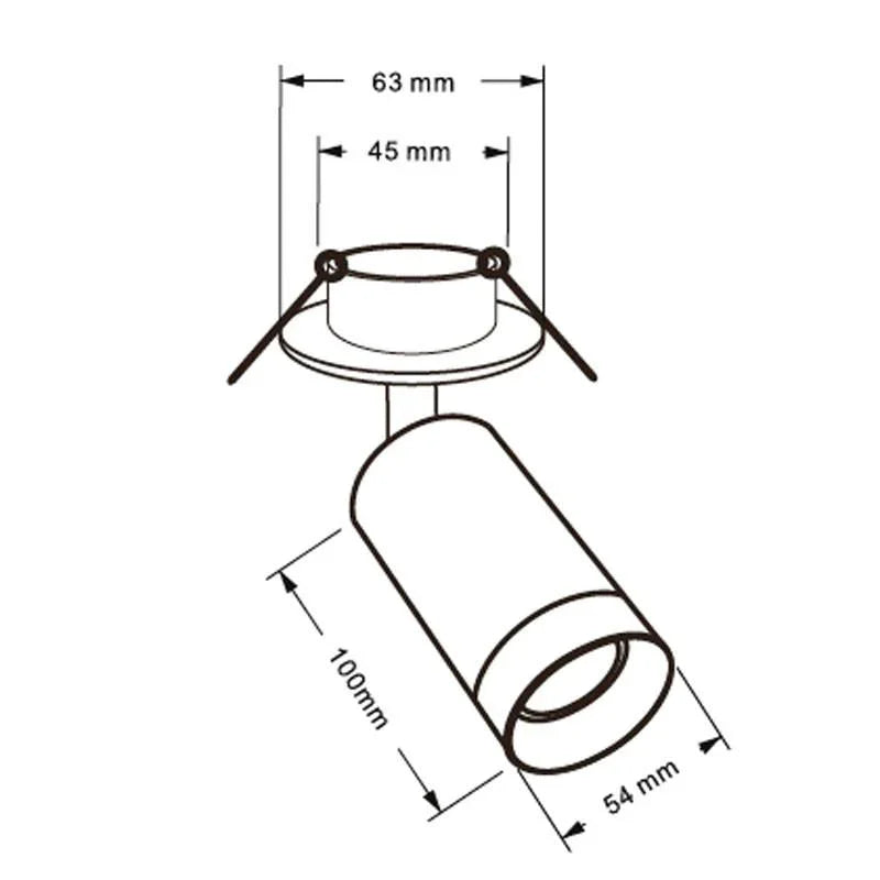 100% Light UK Snipe GU10 Recessed Spotlight | All Square Lighting