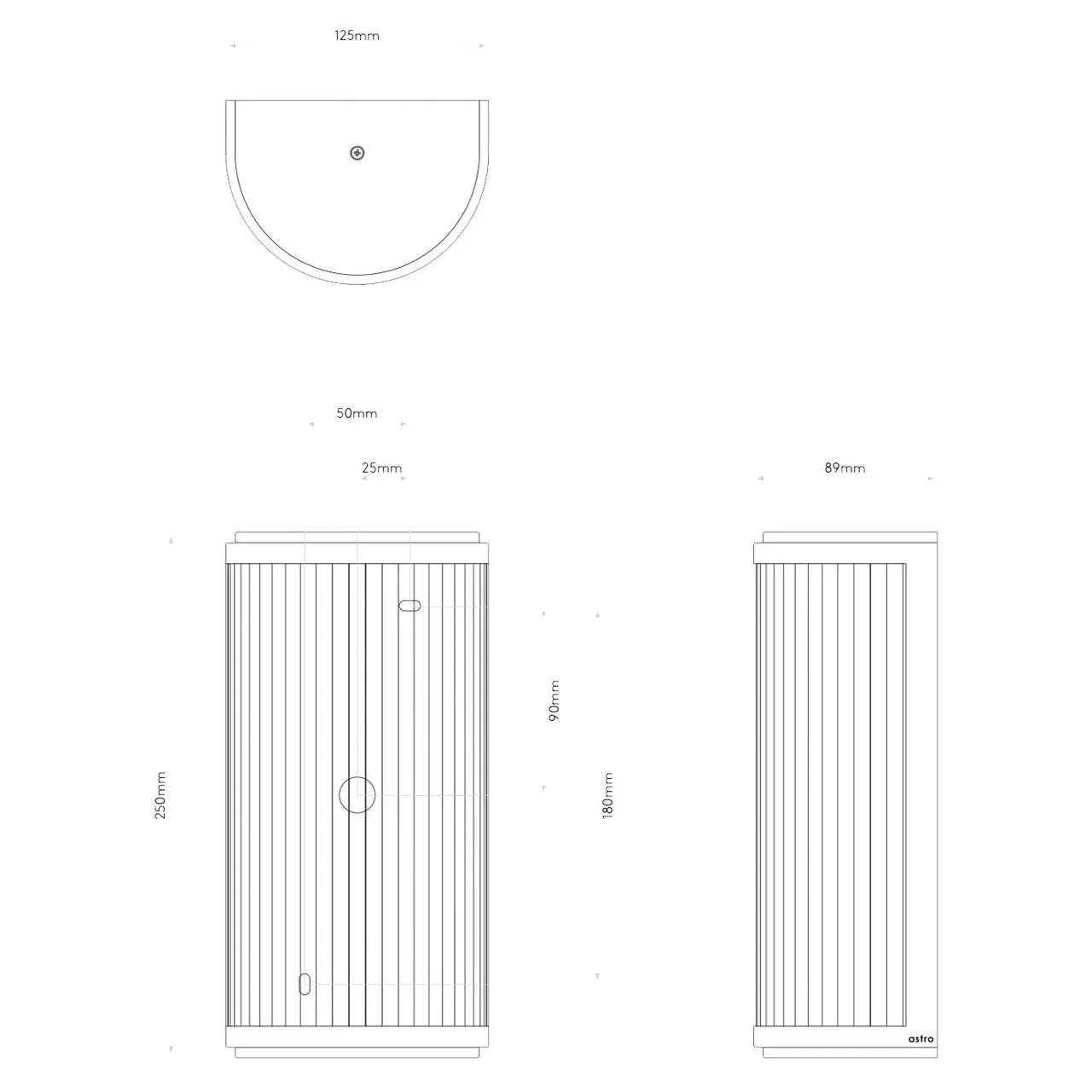 Astro Lighting Versailles 250 Phase Dimmable Wall Light | All Square Lighting