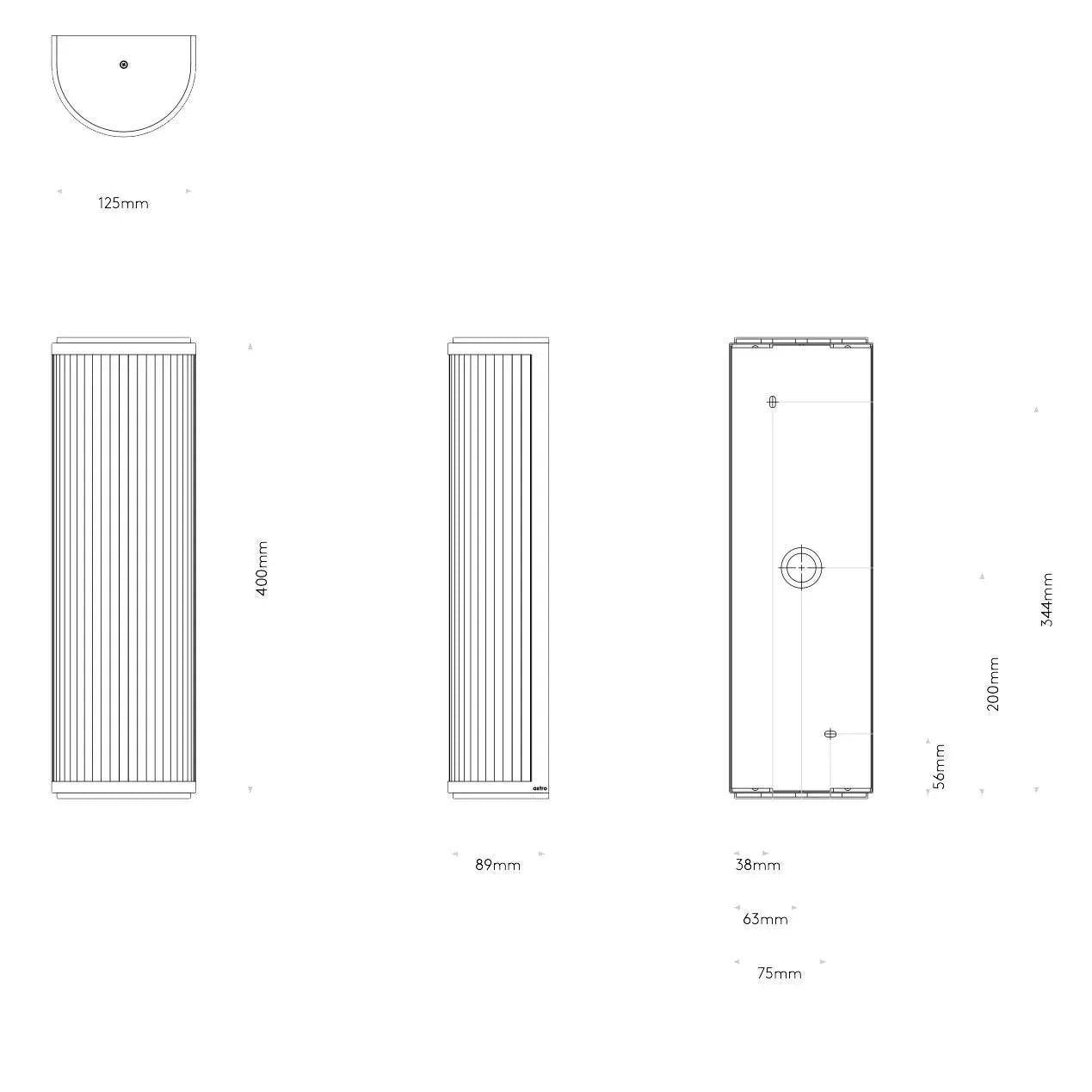Astro Lighting Versailles 400 Phase Dimmable Wall Light | All Square Lighting