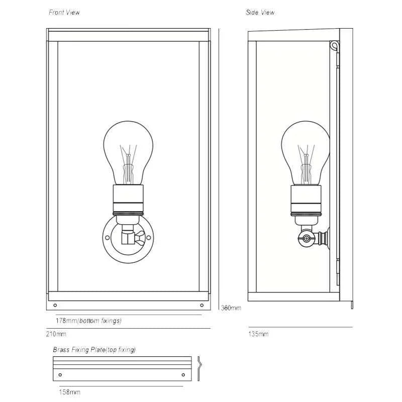 Original BTC Box Medium Internal Glass Wall Light | All Square Lighting