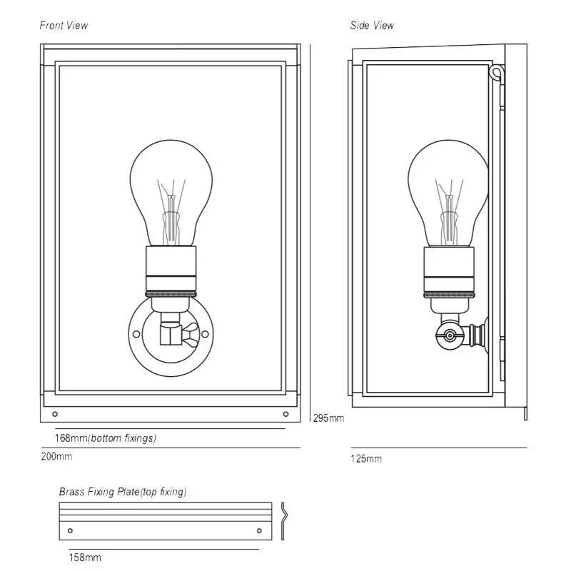 Original BTC Box Small External Glass Wall Light | All Square Lighting