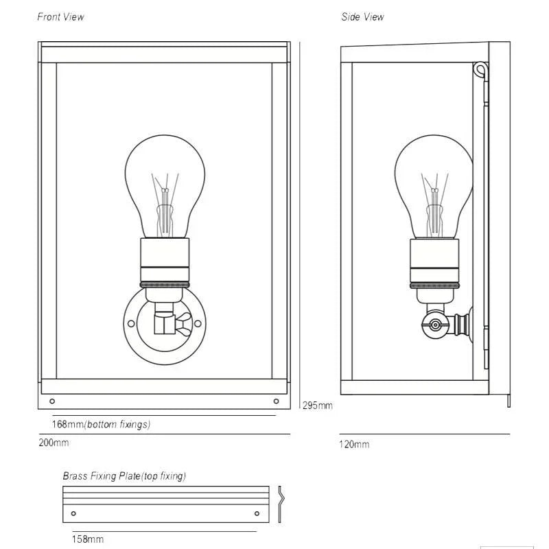 Original BTC Box Small Internal Glass Wall Light | All Square Lighting