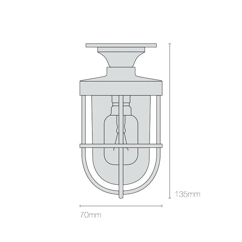 Original BTC Miniature Ship’s Well Glass 7204 Ceiling Light | All Square Lighting