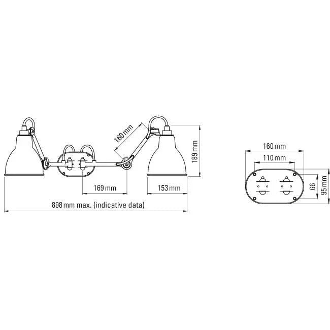 DCW Editions N°204 Double Bathroom Wall Light | All Square Lighting