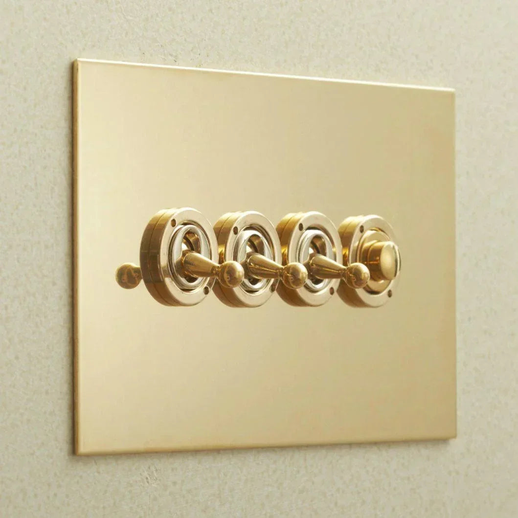 Forbes & Lomax F&L Unlacquered Brass Switches & Sockets | All Square Lighting