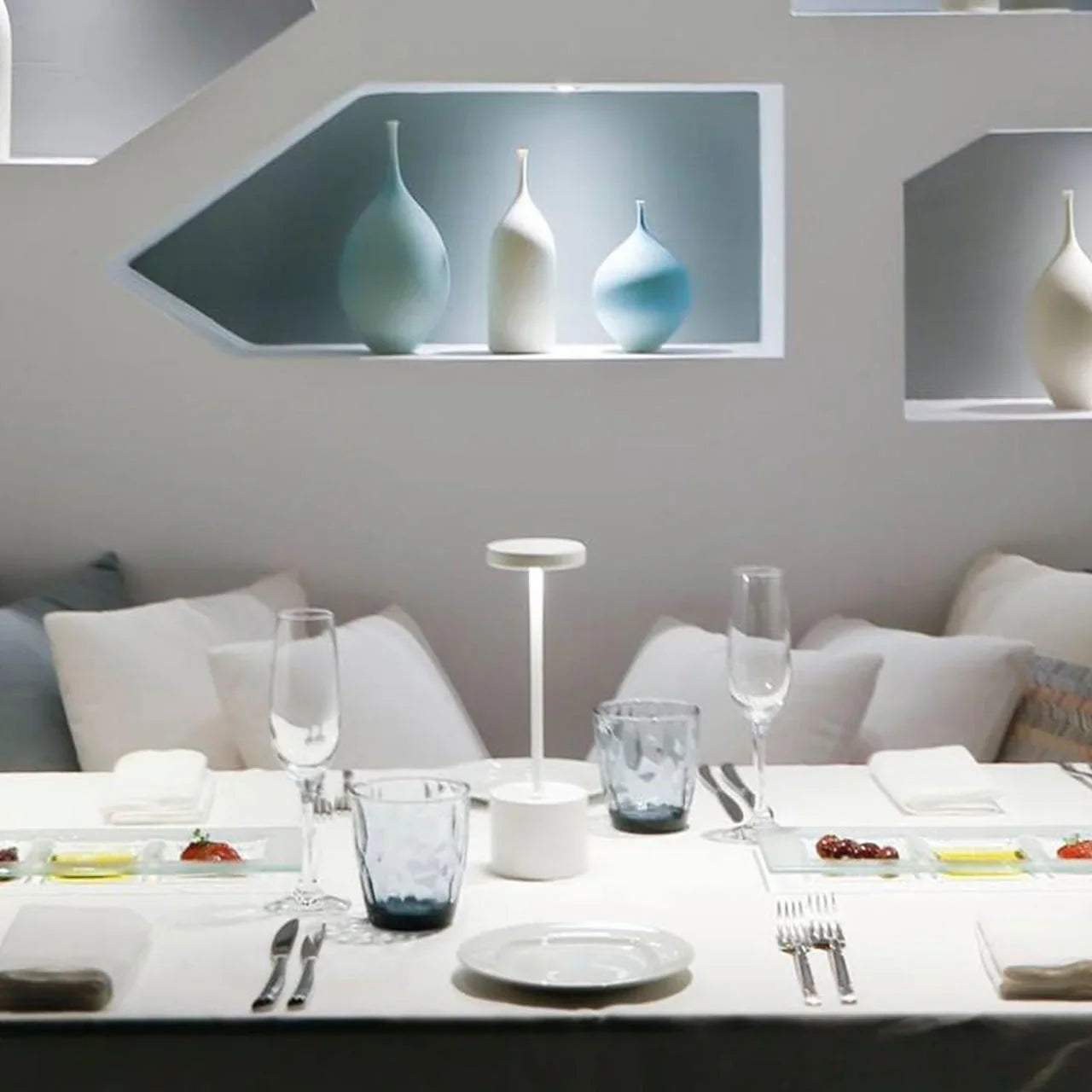 Hisle Luxciole Small Portable Table Lamp | All Square Lighting