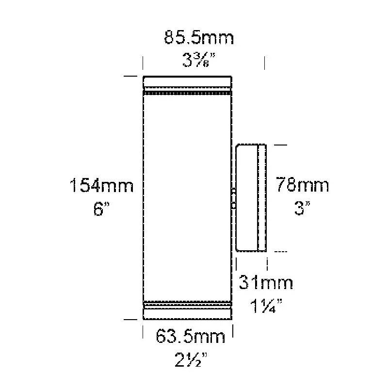 Hunza Pillar Lite GU10 Wall Light | All Square Lighting