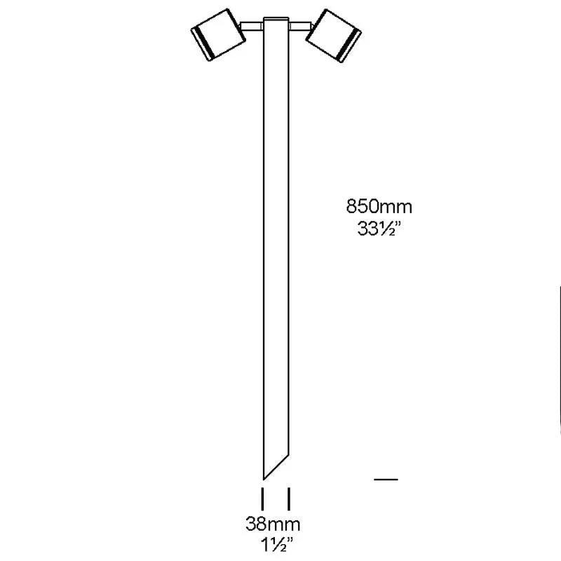 Hunza Twin Pole Lite GU10 Spike Light | All Square Lighting