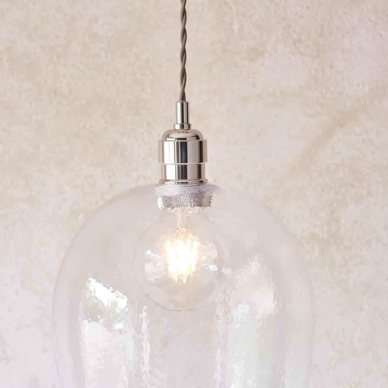 Lifestyle Lighting Company Hammered Glass Large Pendant Light | All Square Lighting