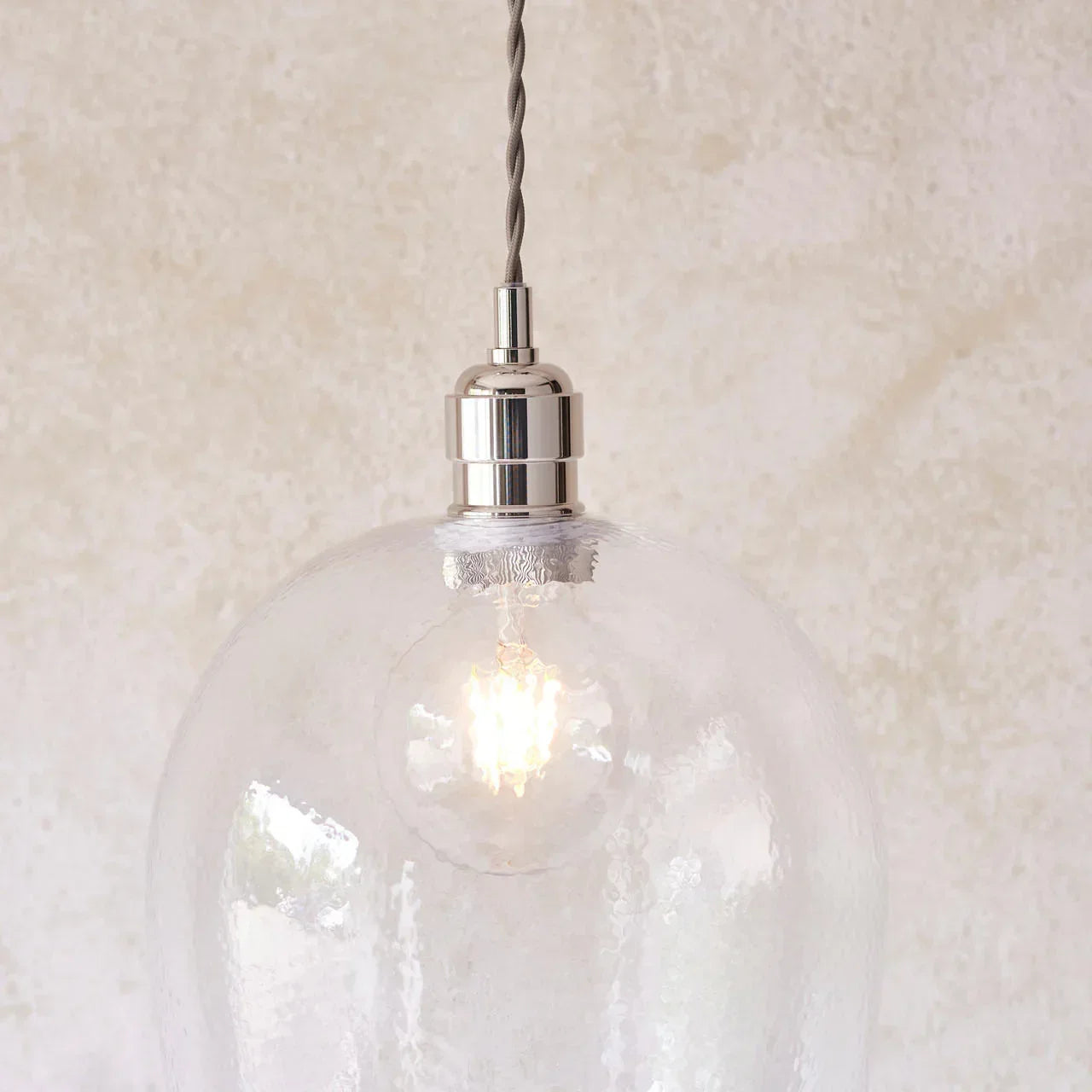 Lifestyle Lighting Company Hammered Glass Large Pendant Light | All Square Lighting