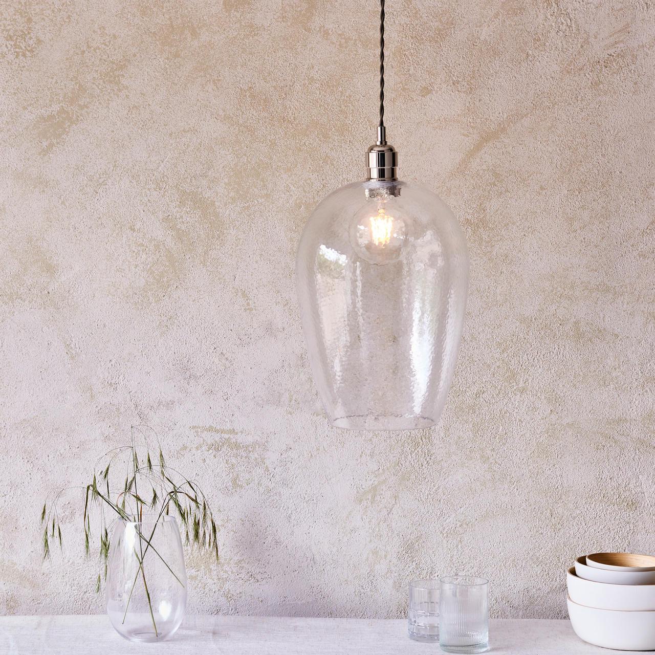 Lifestyle Lighting Company Hammered Glass Large Pendant Light | All Square Lighting