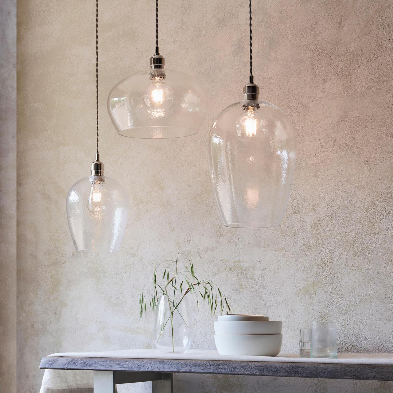 Lifestyle Lighting Company Hammered Glass Large Pendant Light | All Square Lighting