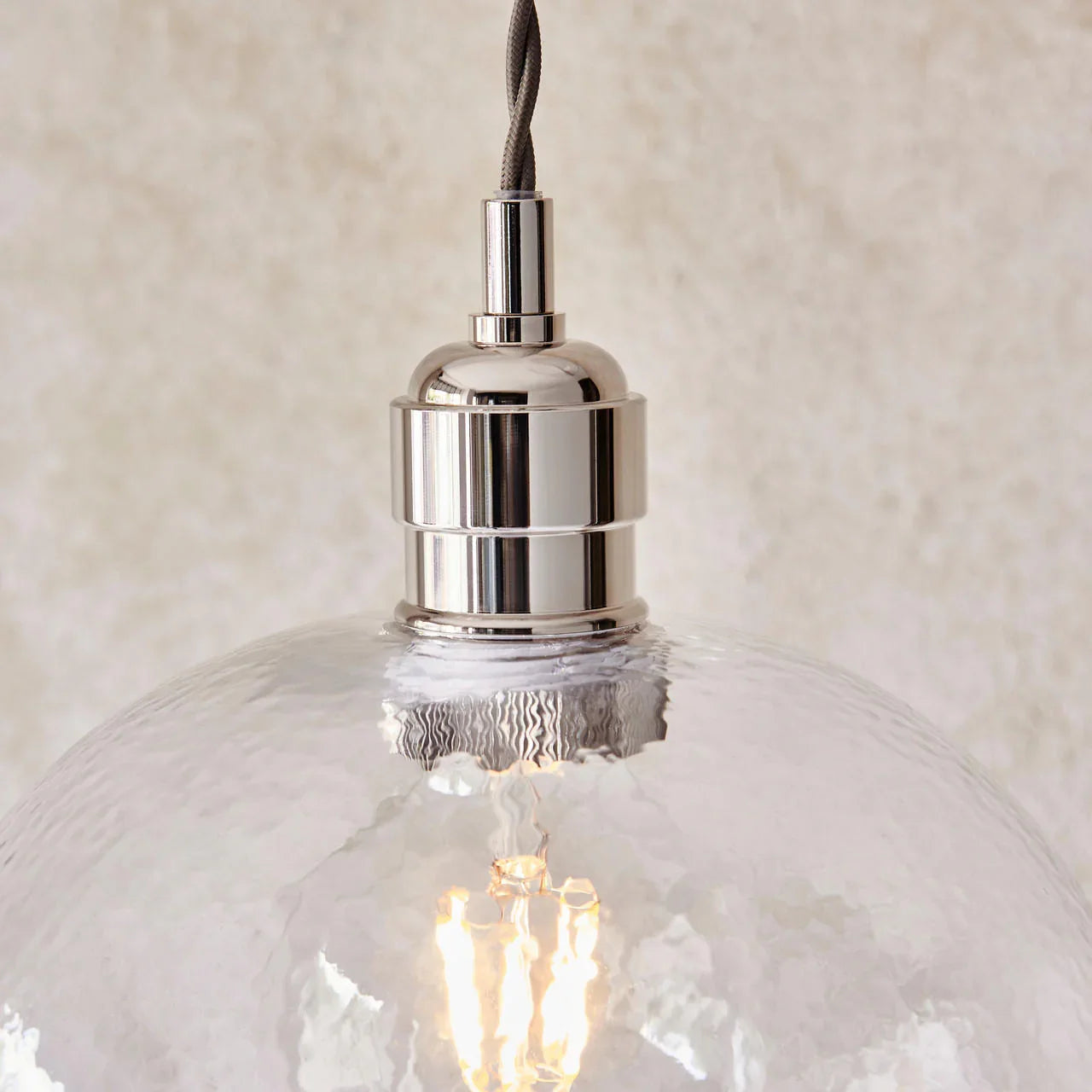 Lifestyle Lighting Company Hammered Glass Large Pendant Light | All Square Lighting