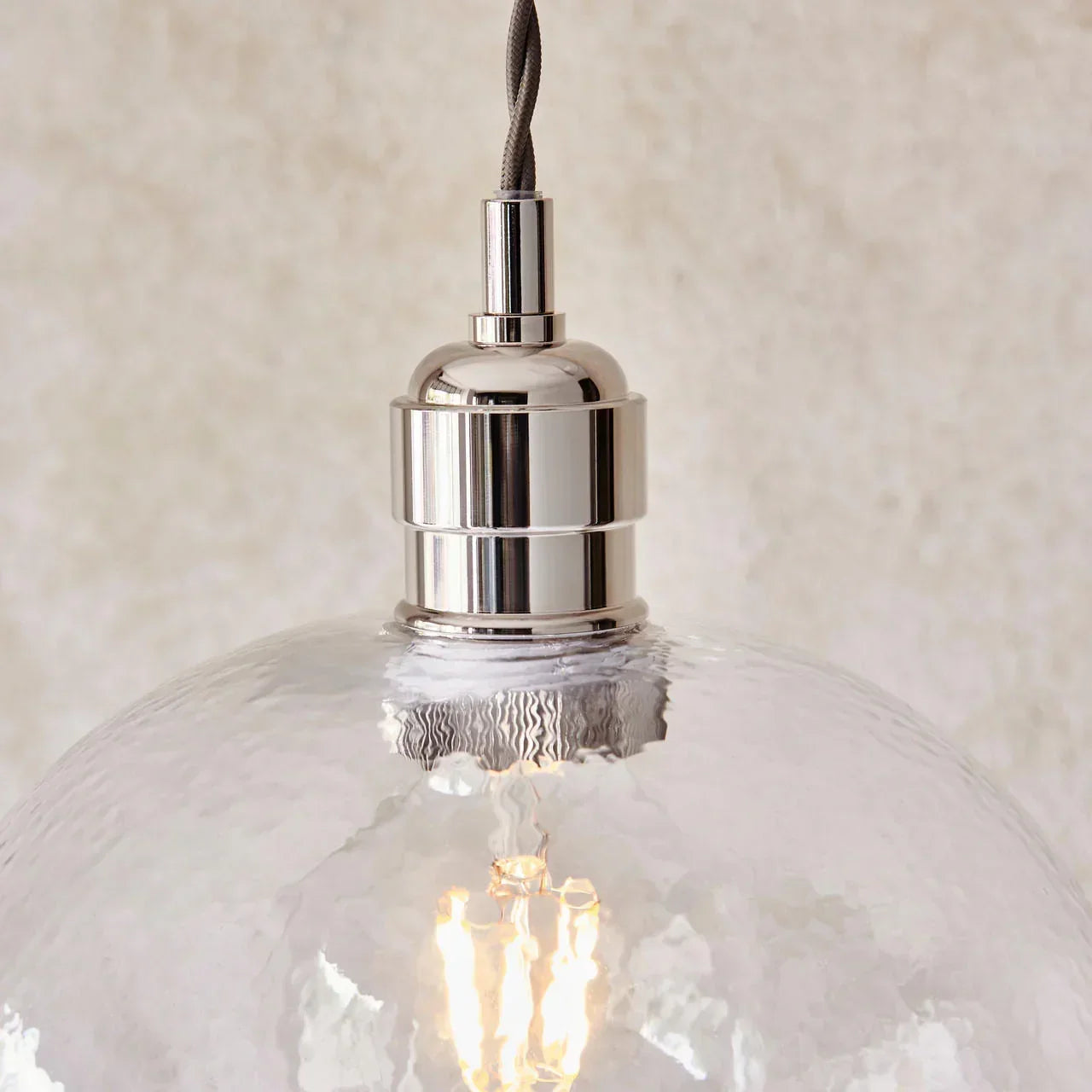 Lifestyle Lighting Company Hammered Glass Large Pendant Light | All Square Lighting