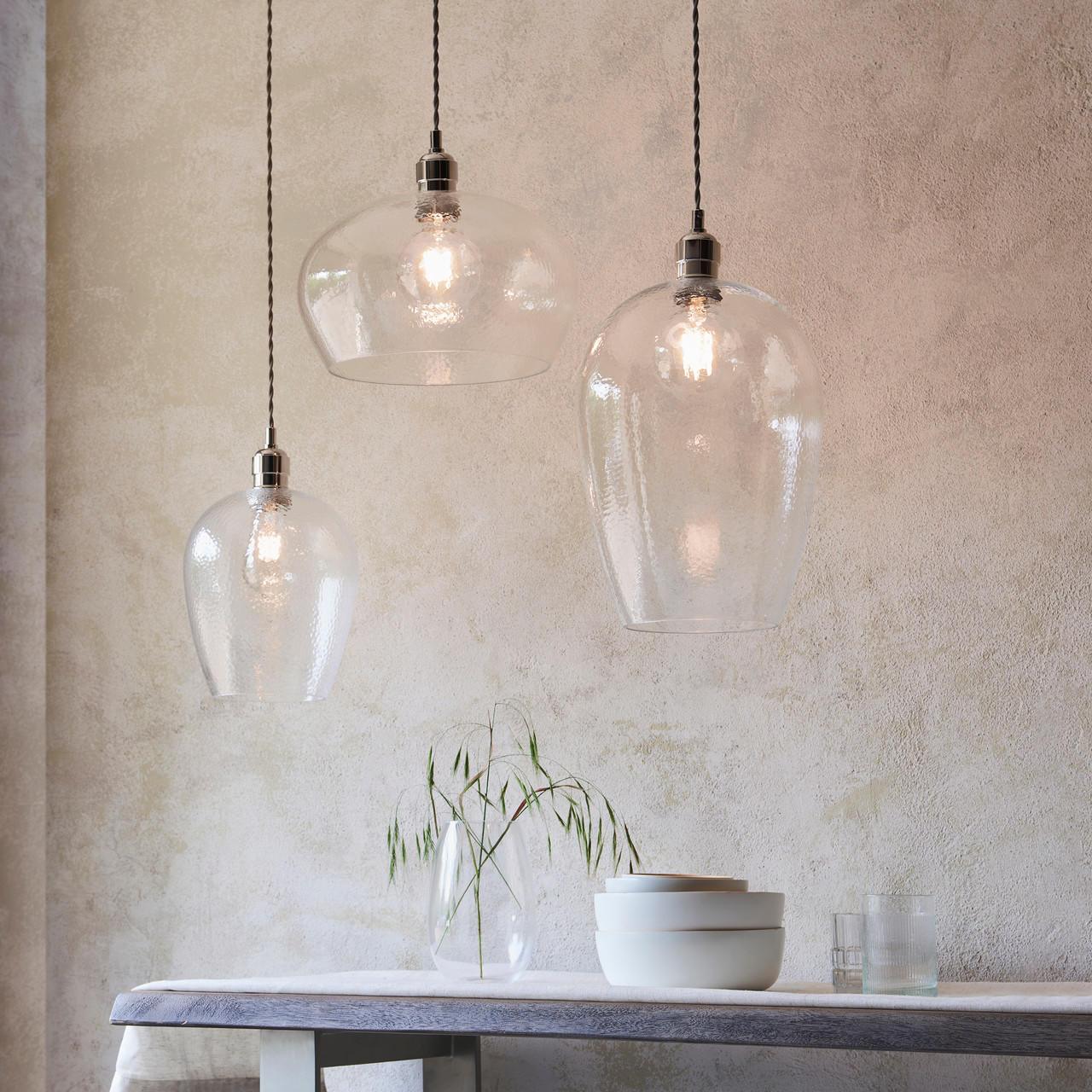 Lifestyle Lighting Company Hammered Glass Medium Pendant Light | All Square Lighting