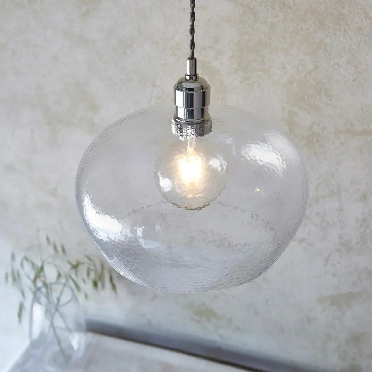 Lifestyle Lighting Company Hammered Glass Medium Pendant Light | All Square Lighting