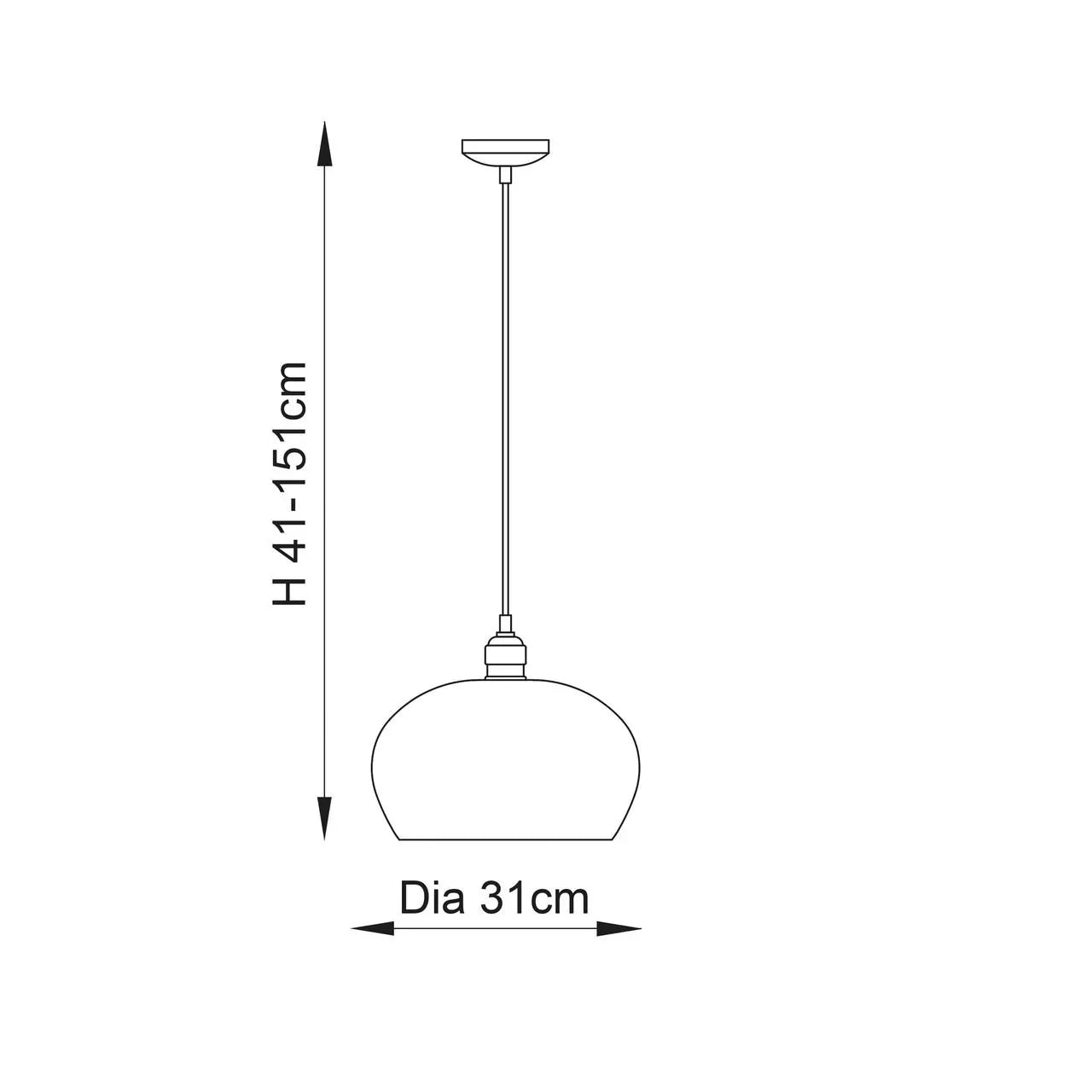 Lifestyle Lighting Company Hammered Glass Medium Pendant Light | All Square Lighting