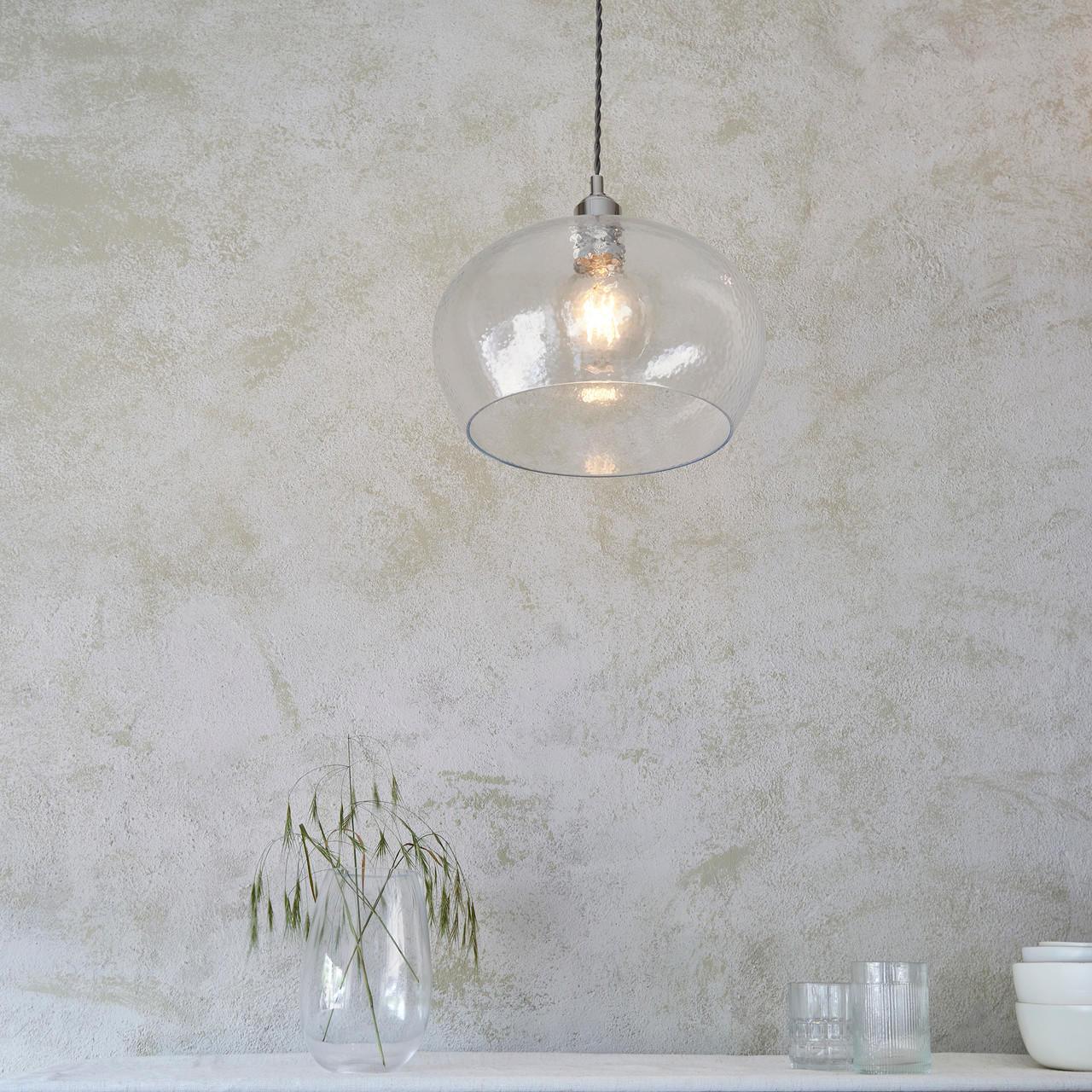 Lifestyle Lighting Company Hammered Glass Medium Pendant Light | All Square Lighting