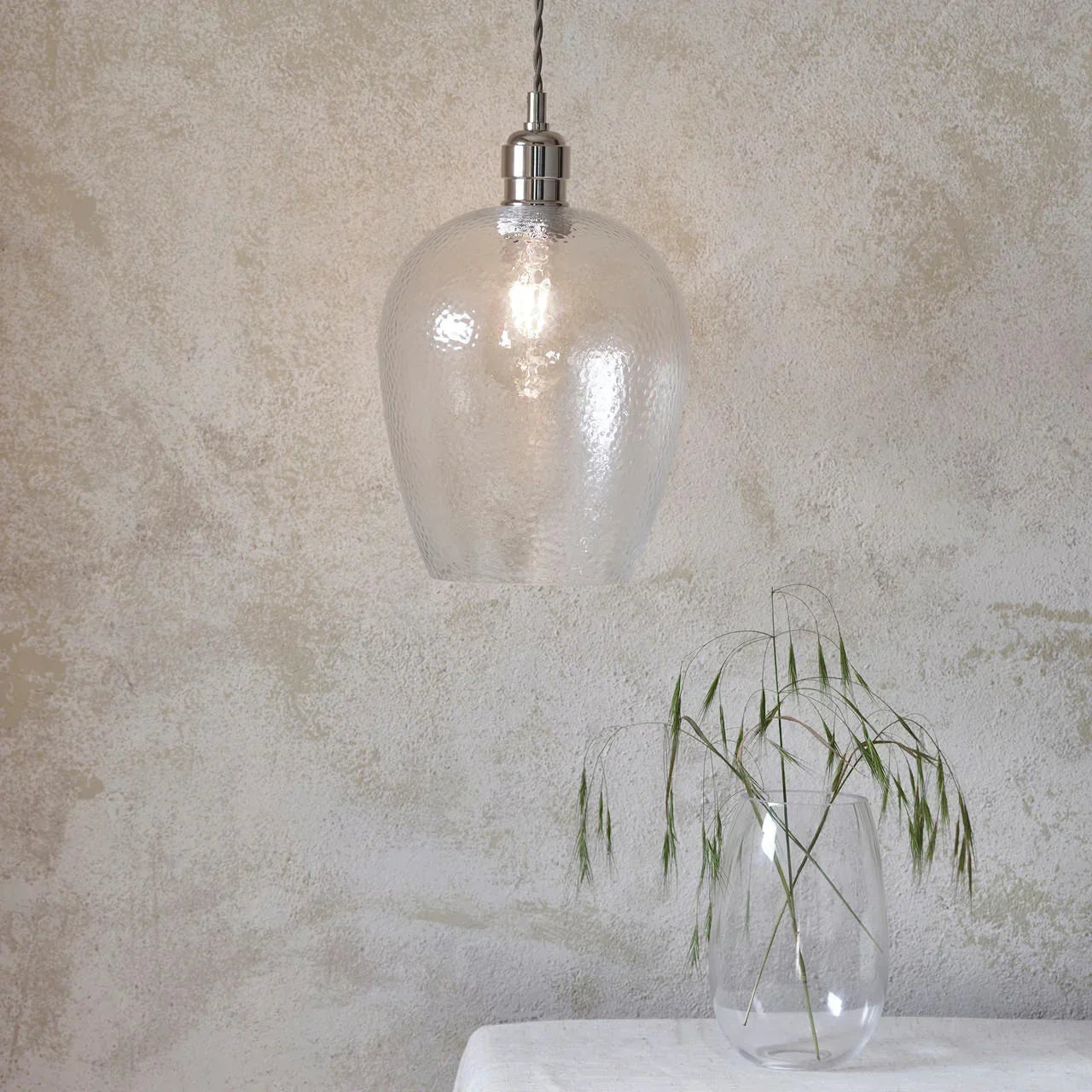 Lifestyle Lighting Company Hammered Glass Small Pendant Light | All Square Lighting