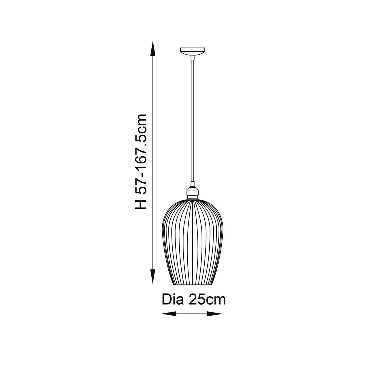 Lifestyle Lighting Company Ribbed Glass Large Pendant Light | All Square Lighting