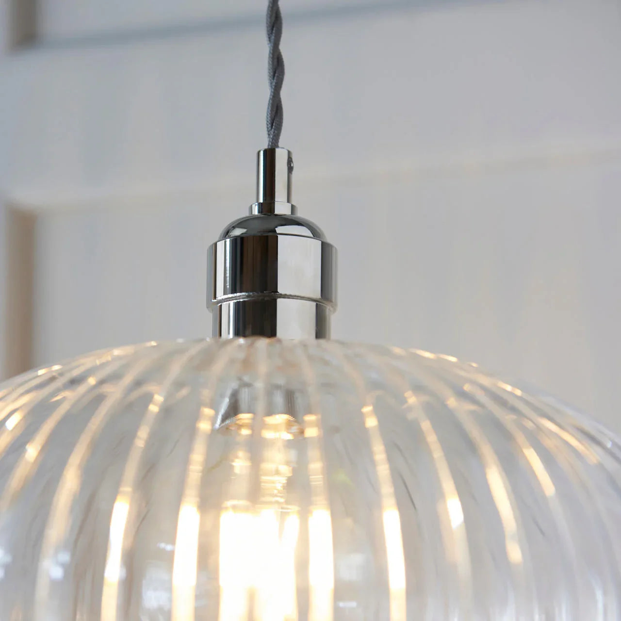 Lifestyle Lighting Company Ribbed Glass Medium Pendant Light | All Square Lighting