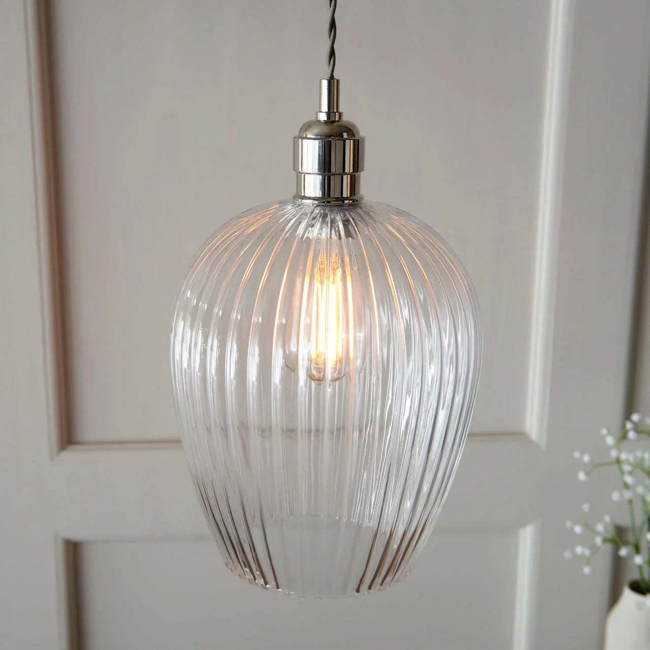 Lifestyle Lighting Company Ribbed Glass Small Pendant Light | All Square Lighting