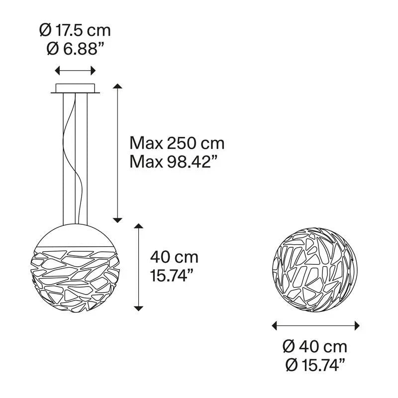 Lodes Kelly Small Sphere 40 Pendant Light | All Square Lighting