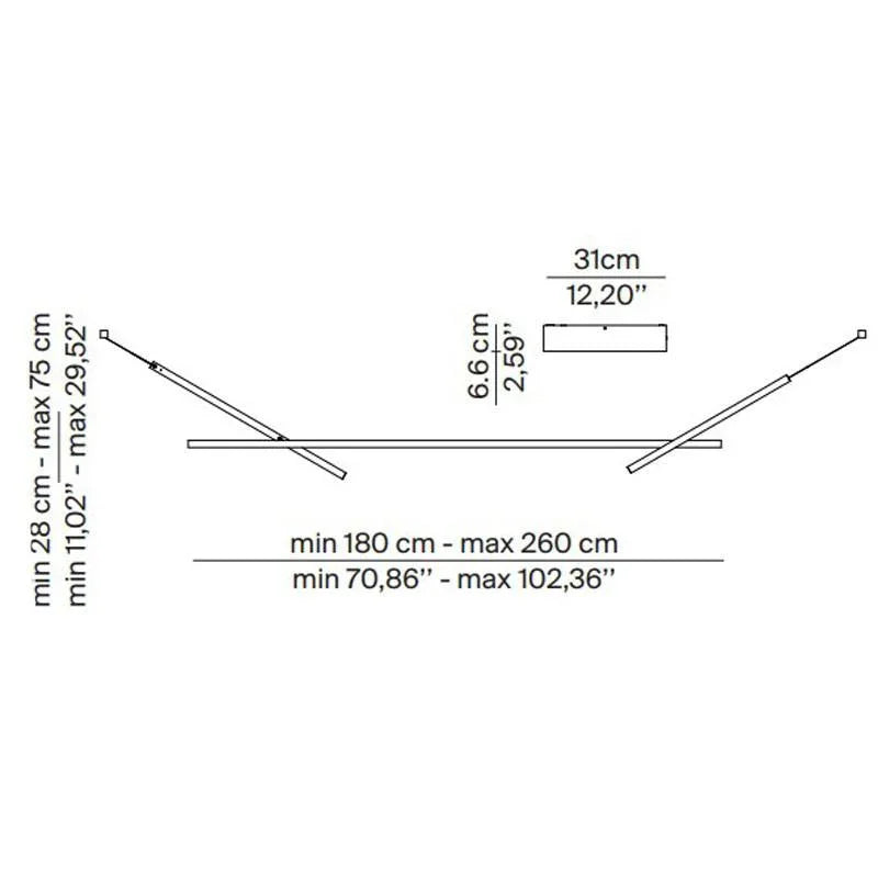 Luceplan Across Long Pendant Light | All Square Lighting
