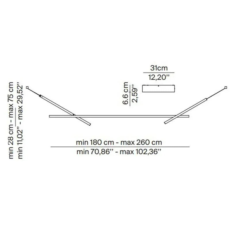 Luceplan Across Long Pendant Light | All Square Lighting
