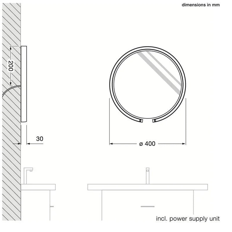 Occhio Mito Sfera 40 Illuminated Mirror | All Square Lighting