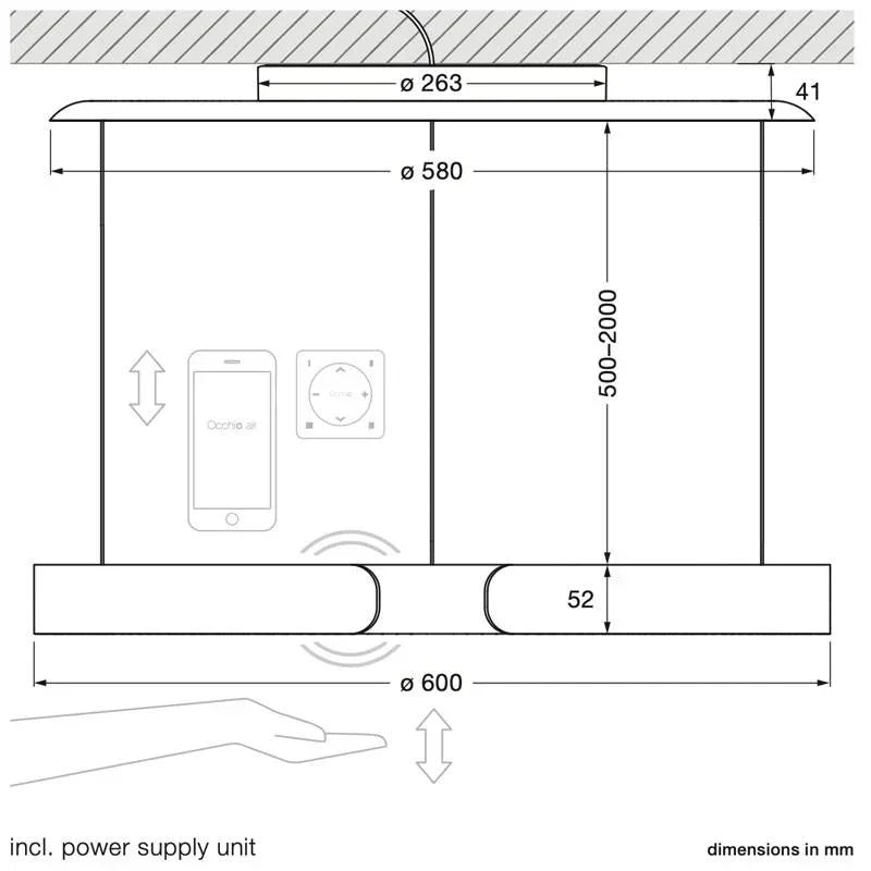 Occhio Mito Sospeso Move 60 Pendant Light | All Square Lighting