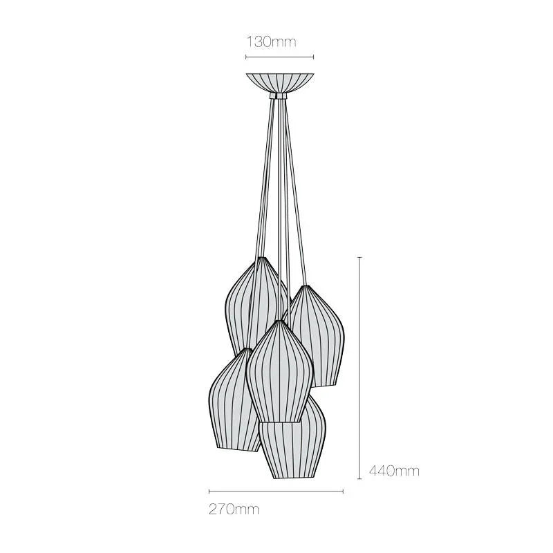 Original BTC Fin Grouping Of 5 Pendant Light | All Square Lighting