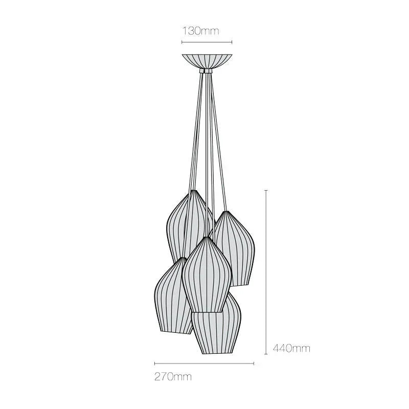 Original BTC Fin Grouping Of 5 Pendant Light | All Square Lighting