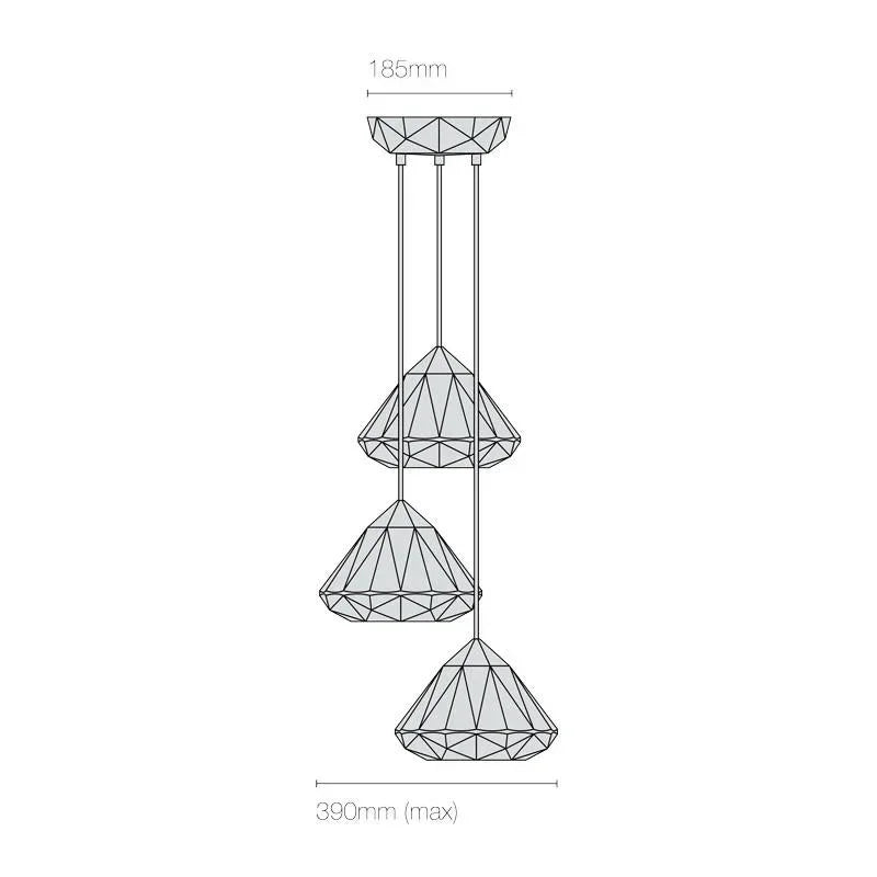 Original BTC Hatton 1 Grouping Of 3 Pendant Light | All Square Lighting