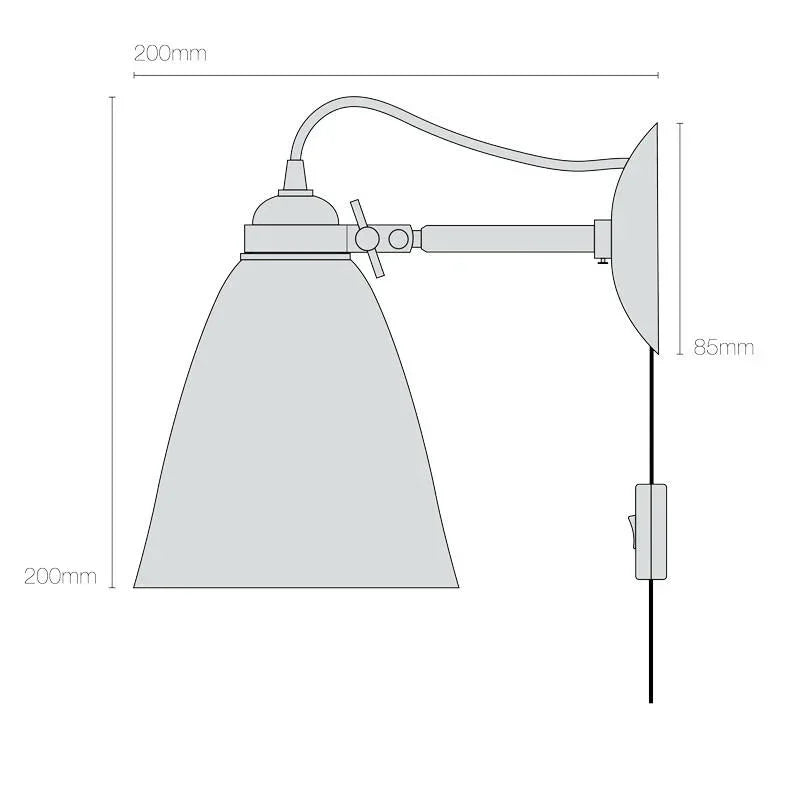 Original BTC Hector Medium Dome Plug Switch & Cable Wall Light | All Square Lighting