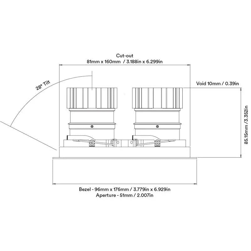 Orluna Look Twin Adjustable Downlight | All Square Lighting