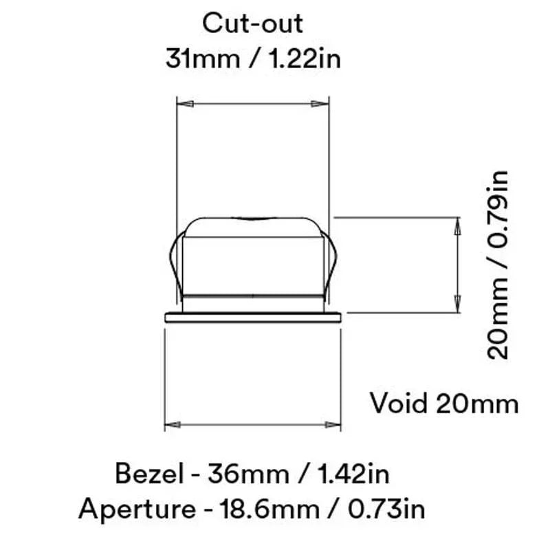 Orluna Mite Fixed Undershelf Downlight | All Square Lighting