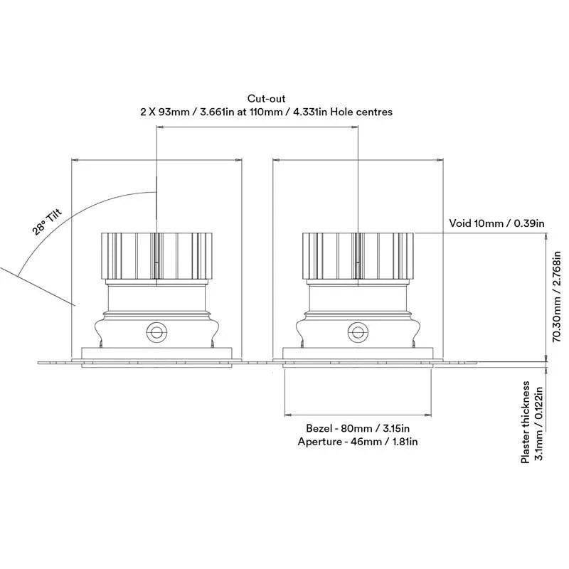 Orluna True Twin Adjustable Downlight | All Square Lighting