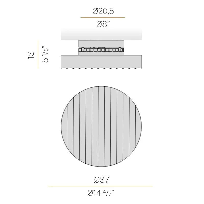 Panzeri Côte 37 Ceiling Light | All Square Lighting