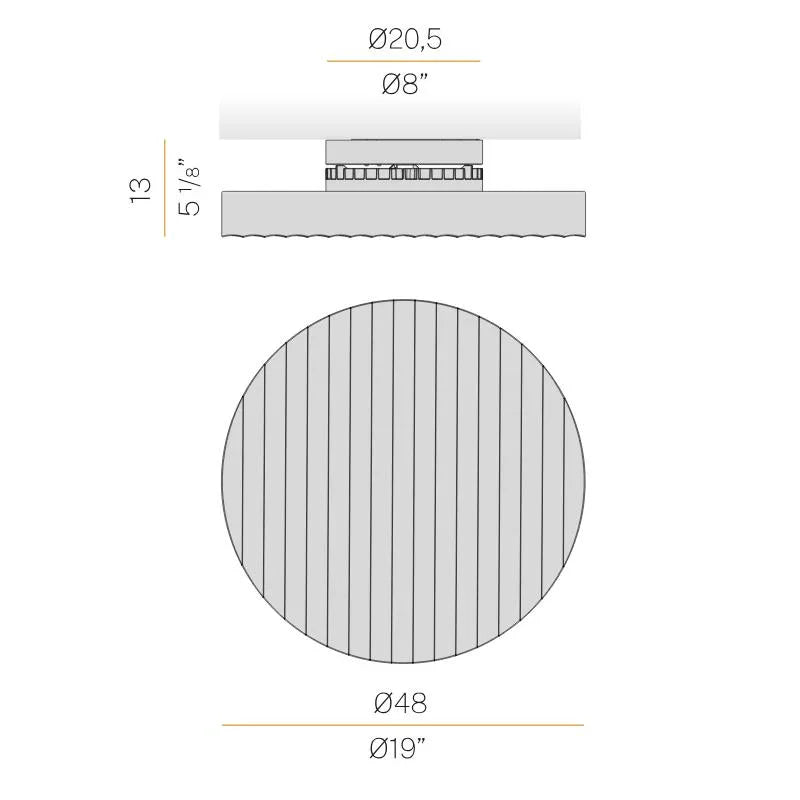 Panzeri Côte 48 Ceiling Light | All Square Lighting