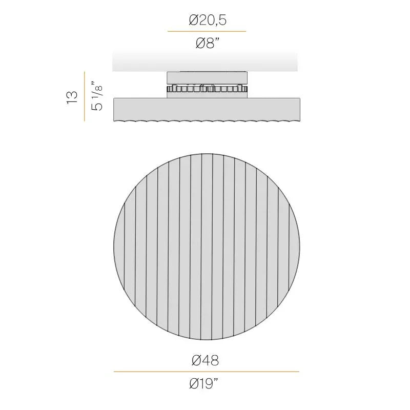 Panzeri Côte 48 Ceiling Light | All Square Lighting