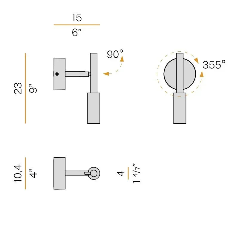 Panzeri Tubino Surface Wall Light | All Square Lighting